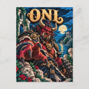 Oni, Papier-Schnitt-Monster Postkarte