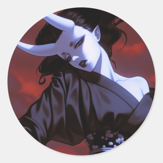 Oni Runder Aufkleber (Vorderseite)