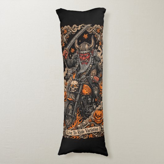 Oni Samurai Biker Halloween Seitenschläferkissen (Vorderseite Vertikal)