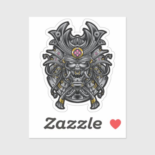 Oni Samurai Mask Aufkleber (Blatt)