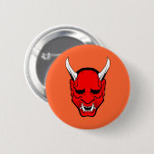 Oni Teufel-Masken-Rot Button (Vorne & Hinten)