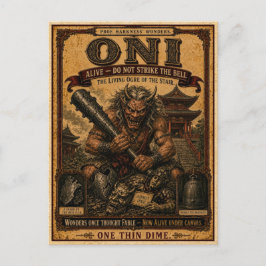 Oni, Vintage Zirkusmonster Postkarte