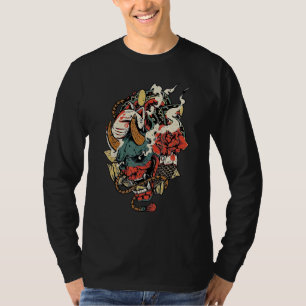 Oni Yokai Mask Angry Demon Japanischer Mythologiek T-Shirt