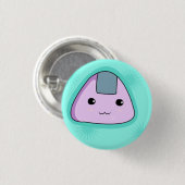 Onigiri - blauer Knopf Button (Vorne & Hinten)