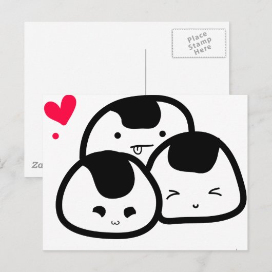 Onigiri-Freunde Postkarte (Vorne/Hinten)