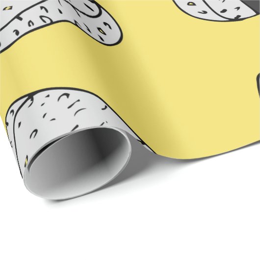 Onigiri (japanische Reiskugel) Hintergrund. nahtlo Geschenkpapier (Rolleneckpunkt)