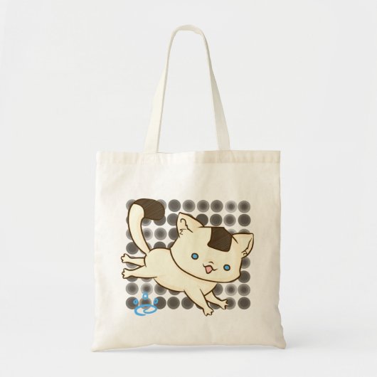Onigiri Katzen-Scherz-Tasche (Brown-Polka) Tragetasche (Vorne)