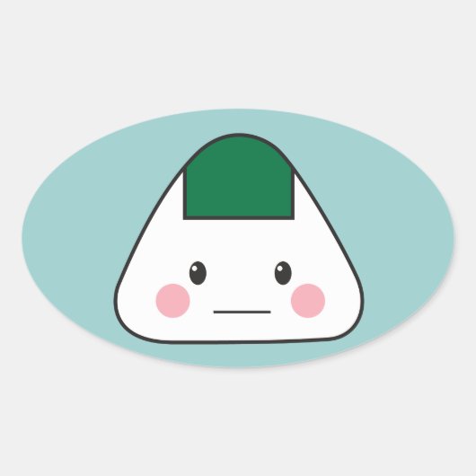 Onigiri omusubi Japanische Reiskugel Nori Ovaler Aufkleber (Vorderseite)