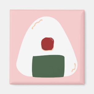 "Onigiri ♥" ~Pink ver.~ quadratischer Magnet