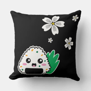 Onigiri und White Sakura Pillow Kissen