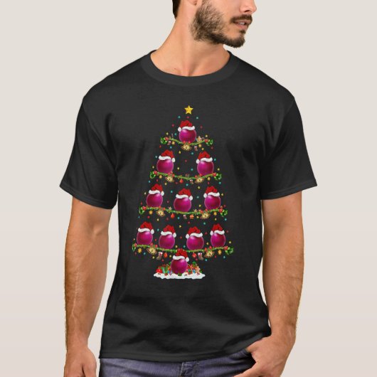 Onion Lights Xmas Santa Onion Christmas Tree T-Shirt (Vorderseite)