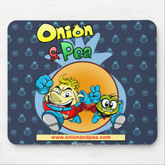 Onion & Pea blue mousepad. Mousepad