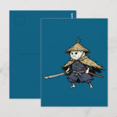 Onion Ronin Wandering Samurai Warrior Illustration Postkarte (Vorne/Hinten)