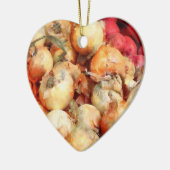 Onions Closeup Keramik Ornament (Links)