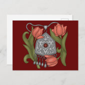 Onirzhyek Kazakh Dekoration mit Tulpen Postkarte (Vorne/Hinten)