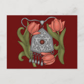 Onirzhyek Kazakh Dekoration mit Tulpen Postkarte (Vorderseite)