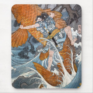 Oniwakamaru das junge Benkei, Hiroshige Mousepad
