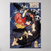 Oniwakamaru kurz davor, den riesigen Karpfen zu tö Poster (Vorne)