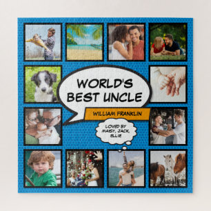 Onkel 12 Foto-Collage Comic-Hefte Spaß Blau Puzzle