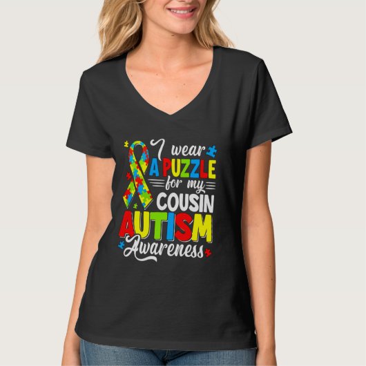 Onkel Autism Wear Puzzle Cousin Bewusstsein T-Shirt (Vorderseite)