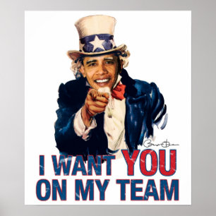 Onkel Barack Obama Ich Wollte Sie auf meinem Team Poster