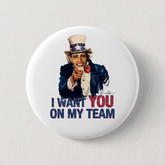 Onkel Barack Obama will ich Sie auf meinem Team Button (Vorderseite)