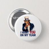 Onkel Barack Obama will ich Sie auf meinem Team Button (Vorne & Hinten)