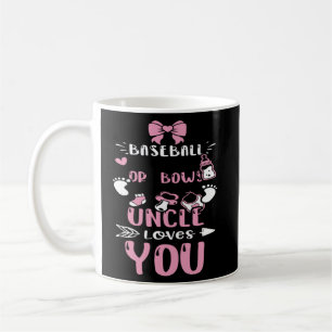Onkel Baseball oder Bows Onkel Lieben Sie Baby Gir Kaffeetasse