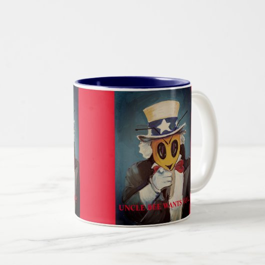 Onkel Bee Will dich!! Zweifarbige Tasse (VorderseiteRechts)