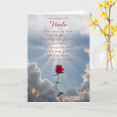 Onkel Beileid Condolence mit Gedicht Rote Rose Karte (Gelbe Blume)