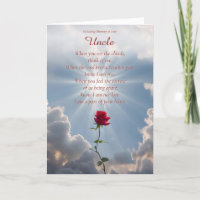 Onkel Beileid Condolence mit Gedicht Rote Rose