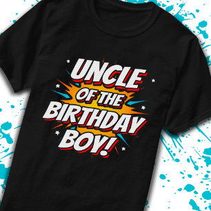 Onkel Birthday Boy Superhero Comic Comic Party T-Shirt