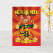 Onkel Birthday Card - Super Onkel - Maus mit Maus Karte (Gelbe Blume)