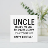 Onkel Birthday Funny Definition Karte (Stehend Vorderseite)