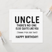 Onkel Birthday Funny Definition Karte (Vorderseite/Rückseite Beispiel)