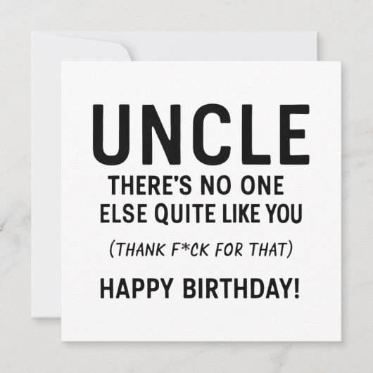Onkel Birthday Funny Definition Karte (Vorderseite)