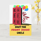 Onkel Birthday schließt die Vordertür Karte (Gelbe Blume)