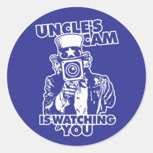 Onkel Cam beobachtet dich Runder Aufkleber