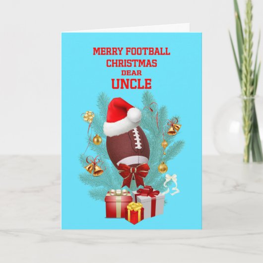 Onkel Christmas Football Feiertagskarte (Vorderseite)