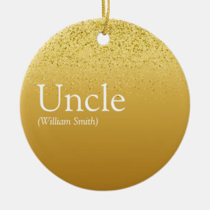 Onkel Cooler Fun-Spruch Modern Gold Glitter Glamou Keramik Ornament
