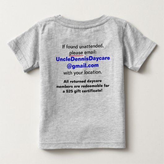 Onkel Dennis für Baby Baby T-shirt (Rückseite)