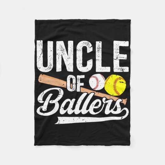 Onkel der Baller Baseball-Softball Fleecedecke (Vorderseite)