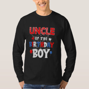 Onkel der Geburtstagsjunge Spider Theme Party Kind T-Shirt