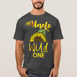 Onkel der wilden One1St Birthday Sonnenblume T-Shirt