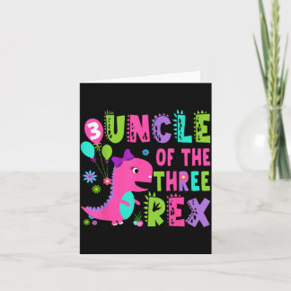 Onkel des 3. Geburtstags T-Rex Dinosaurier T-Rex 3 Karte