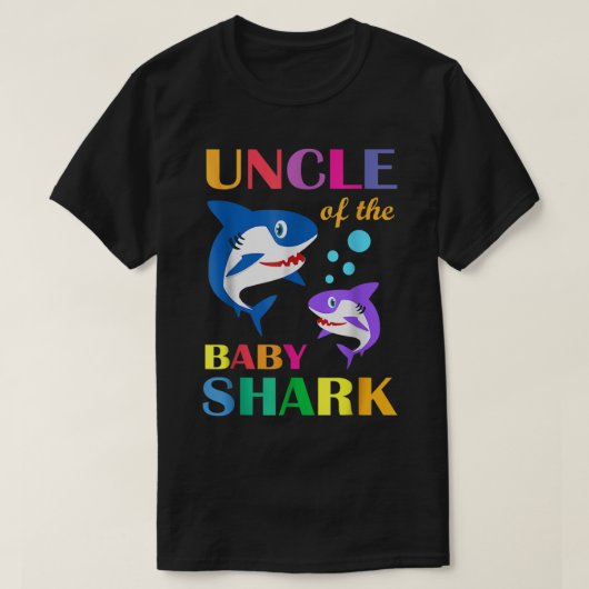 Onkel des Baby Birthday Shark Oncle Shark Chris T-Shirt (Design vorne)
