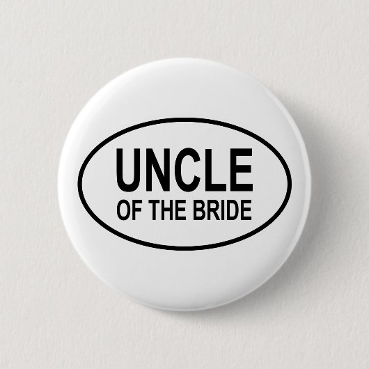 Onkel des Braut-Wedding Ovals Button (Vorderseite)