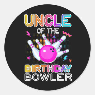 Onkel des Geburtstags Bowler Bday Bowling Party Ce Runder Aufkleber