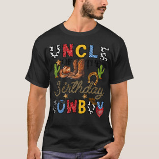 Onkel des Geburtstags-Cowboys Western-Geburtstag T-Shirt