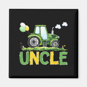 Onkel des Geburtstagsjungen Farmtraktoren Familie Magnet